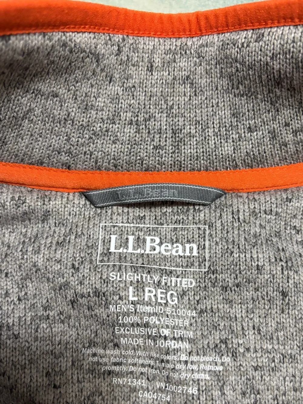 LL Bean Snap Fleece Pullover Sweater men’s L Grey blue Colorblock slightly fit